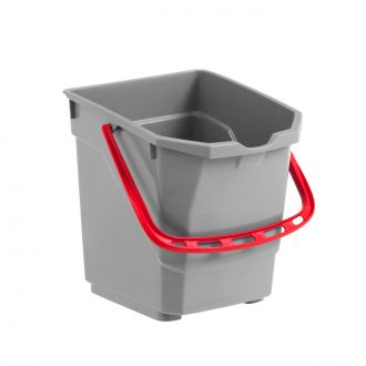 TTS | Cubo gris con asa roja - 15 L