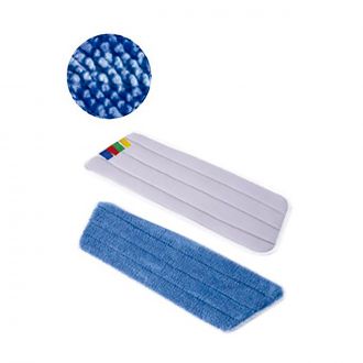 Recambio mopa microfibra terry azul con velcro - 40 cm