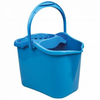Cubo semiovalado para fregona con escurridor azul - 15 L