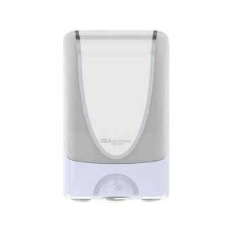 SCJP | Dispensador automático banda cromada sobre blanco