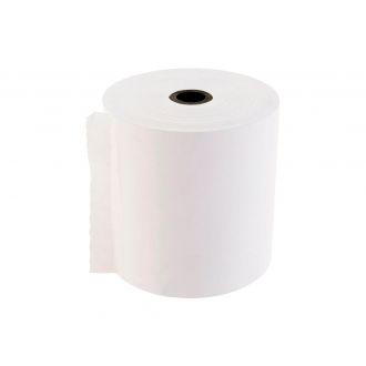 Rollo papel térmico blanco - 80mm ancho x 80 metros largo.