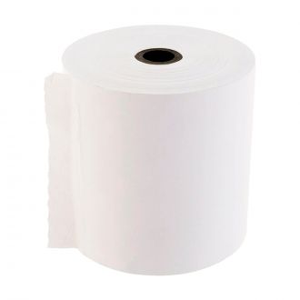 Rollo papel térmico blanco - 80mm ancho x 80 metros largo.