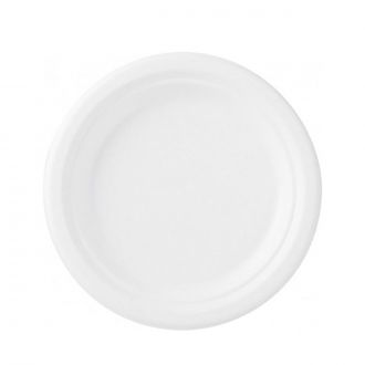 DUNI | Plato fibra de cartón blanco - Ø 17 cm
