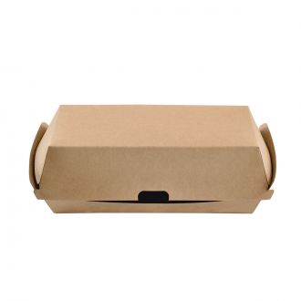 Caja de cartón hot dog kraft - 25 x 14 cm