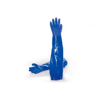 Guante químico largo PVC azul - Talla M