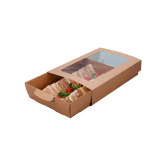 Tapa de cartón kraft con ventana - 40 x 26 cm