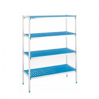 Estantería alta 4 niveles azul - 192, 6 x 40 x 175 cm
