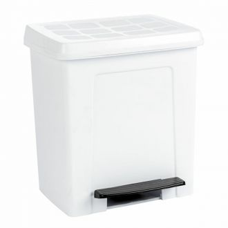 Cubo con pedal y tapa blanco - 8 L