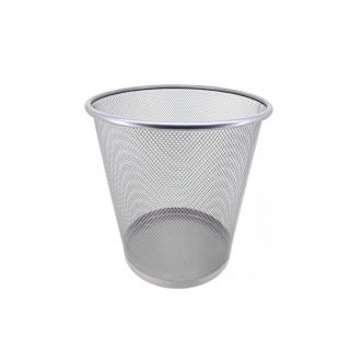 GHESSU | Papelera metálica rejilla gris - 12L