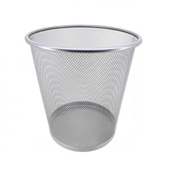 GHESSU | Papelera metálica rejilla gris - 12L