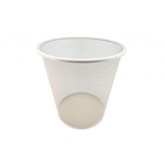 GHESSU | Papelera metálica rejilla blanca - 12L