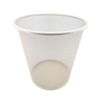 GHESSU | Papelera metálica rejilla blanca - 12L