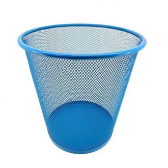 GHESSU | Papelera metálica rejilla azul - 12L