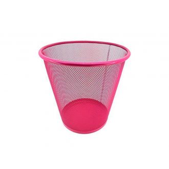 GHESSU | Papelera metálica rejilla rosa - 12L