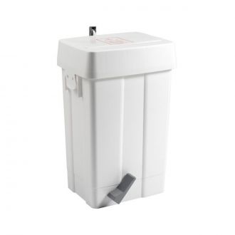 TTS | Elle - Contenedor higiénico con tapa blanca con apertura oscilante y pedal - 25 L