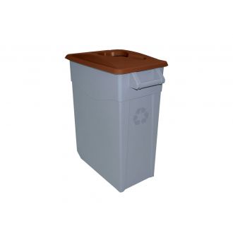DENOX | Tapa abierta marrón para contendedor Zeus de 65 L