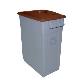 DENOX | Tapa abierta marrón para contendedor Zeus de 65 L