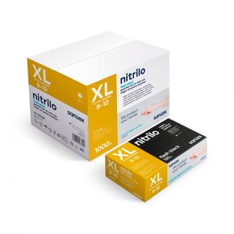 SANTEX | Guante de nitrilo sin polvo negro -Talla XL