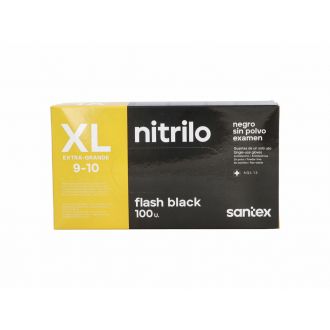 SANTEX | Guante de nitrilo sin polvo negro -Talla XL