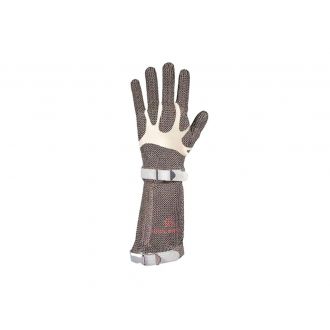 Guante malla métalica con manguito gris - Talla 10