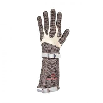 Guante malla métalica con manguito gris - Talla 10