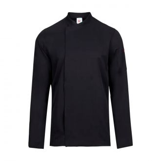 VELILLA | Chaqueta cocina microfibra negra - Talla 3XL