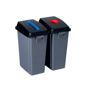 Set de 2 contenedores Jon selectivo azul y rojo - 60 L