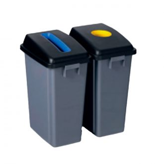 Set de 2 contenedores Jon selectivo azul y amarillo - 60 L