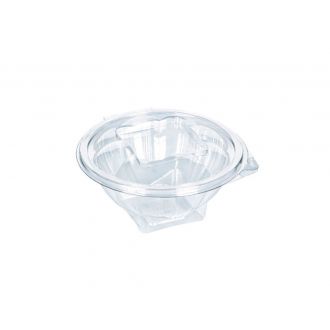 Ensaladera  Bowl redondo PET con tapa bisagra - 250 ml