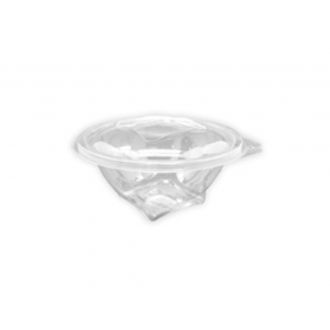 Ensaladera Bowl redondo PET con tapa bisagra - 375 ml