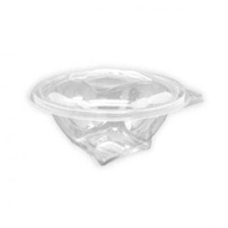 Ensaladera Bowl redondo PET con tapa bisagra - 375 ml