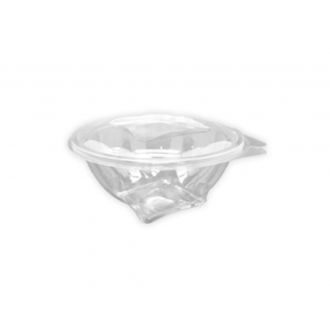 Ensaladera Bowl redonda PET con tapa bisagra - 750 ml
