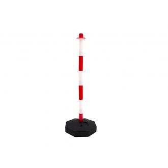 NORMALUZ® | Poste para cadenas blanco / rojo - 90 cm