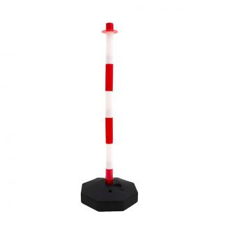 NORMALUZ® | Poste para cadenas blanco / rojo - 90 cm