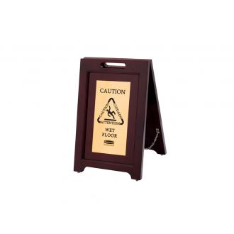 RUBBERMAID | Señal multilingüe atención suelo mojado marrón