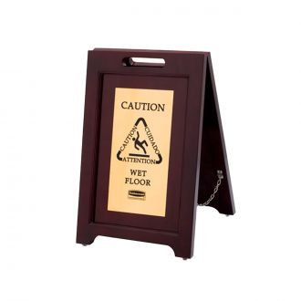 RUBBERMAID | Señal multilingüe atención suelo mojado marrón