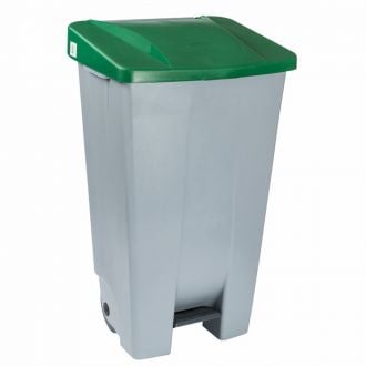 DENOX | Contenedor de residuos tapa verde y pedal - 120 L