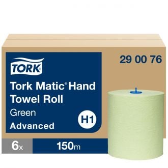 TORK Matic® | Toalla de Mano Verde en Rollo Advanced H1, suave, 2 capas