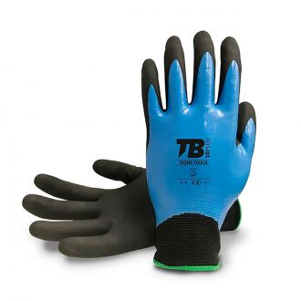 Guante mécanico de poliéster touch azul - Talla 7