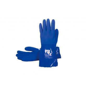 Guante químico de PVC azul - Talla 8