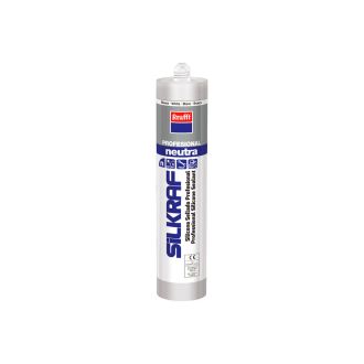 KRAFFT® | Silkraf - Silicona para sellado profesional neutra blanca - 300 ml