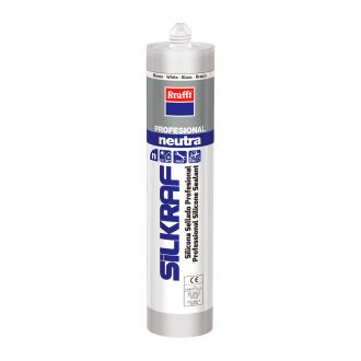 KRAFFT® | Silkraf - Silicona para sellado profesional neutra blanca - 300 ml