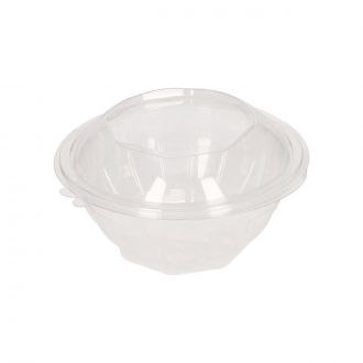 Envase RPET redondo con tapa bisagra - 500 ml
