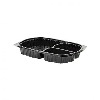 Envase PP 3 compartimentos negro