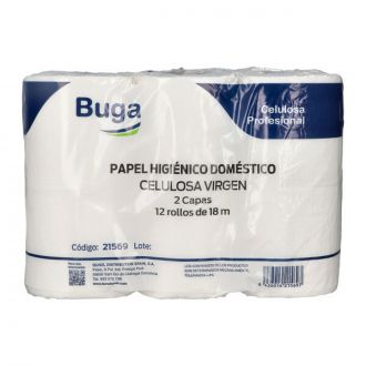 BUGA | Papel Higiénico Doméstico - 2 capas - Celulosa virgen