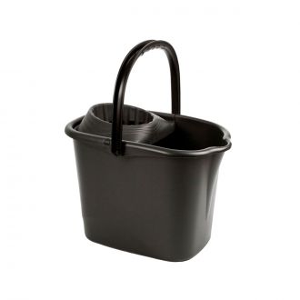 Cubo con escurridor rectangular negro - 14 L