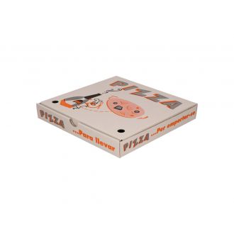 Caja blanca impresa para pizza - 40 x 40 cm