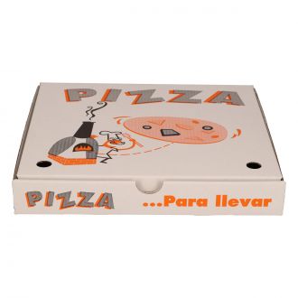 Caja blanca impresa para pizza - 40 x 40 cm