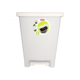 Papelera con pedal blanca de Rubbermaid - 25 L