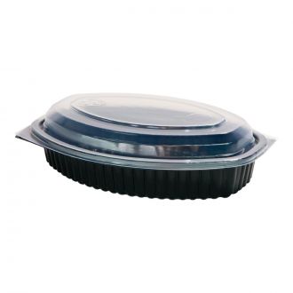 Envase PP ovalado negro - 500 ml